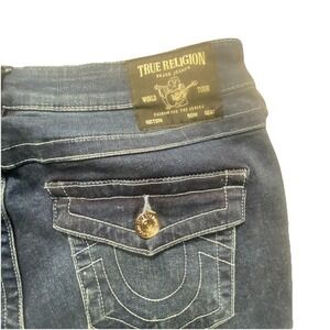 True Religion Jeans Womens 28 Jennie‎ Curvy Mid Rise Skinny Flap Cowgirl USA Y2K